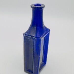 Antique Cobalt Blue Glass Old Bottle.